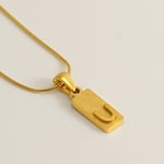 Gold color / 1 Piece Simple Series Hip-Pop/Rock Letter U Stainless Steel  Gold Color Unisex Pendant Necklaces Picture21